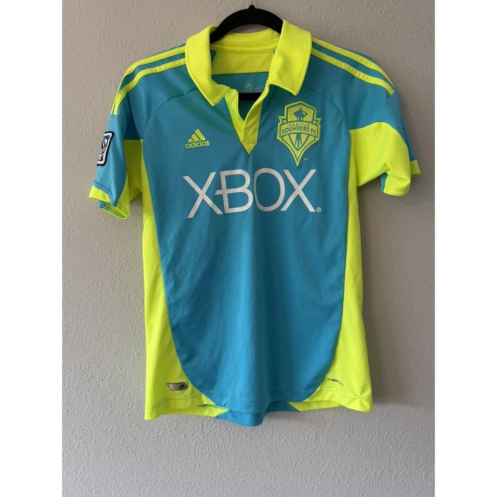 Seattle Sounders FC SUPER CYAN 2012/13 MLS THIRD 3rd Soccer Jersey Kit Sz Small